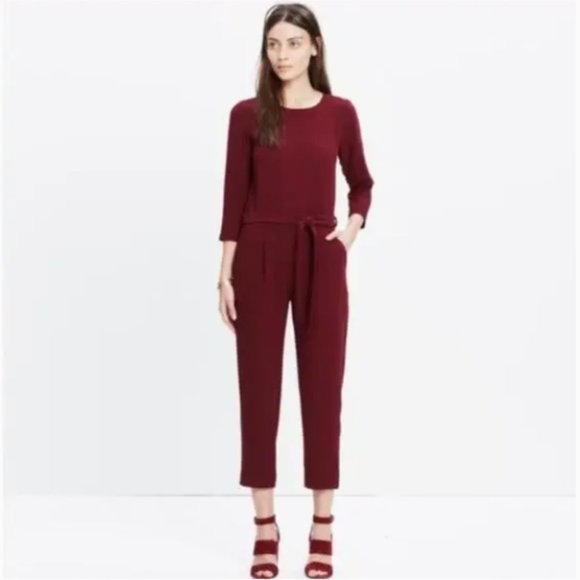 Madewell Pants - Madewell Sloan Burgundy Jumpsuit